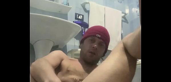  self fist training with ass gape in the bathroom